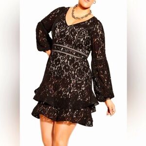 NWT, City Chic, Black Lace Dress, 14